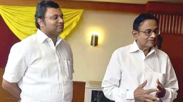 Karti Chidambaram with father, P Chidambaram