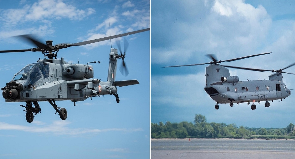 Watch: First Flight Of Apache And Chinook Helicopters Built By Boeing For The Indian Air Force