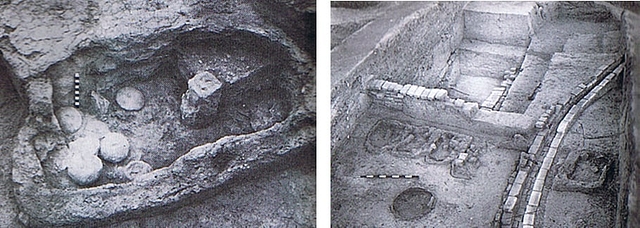 Fire altars in Kalibangan: in aq house (left) and in the citadel (right): Picture: B B Lal, “The Rig Vedic People” (2015)