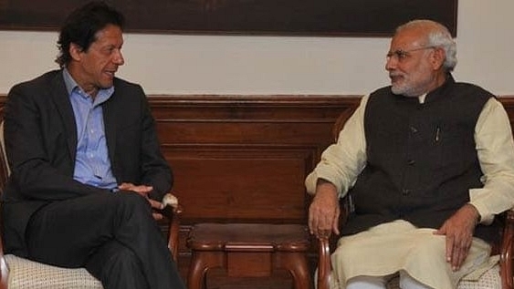 Indian Prime Minister Narendra Modi with Pakistani Prime Minister-elect Imran Khan in 2015. (representative image) (Ministry of External Affairs/Twitter)