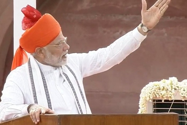 Prime Minister Narendra Modi delivering his Independence Day Speech (@BJP4India/Twitter)