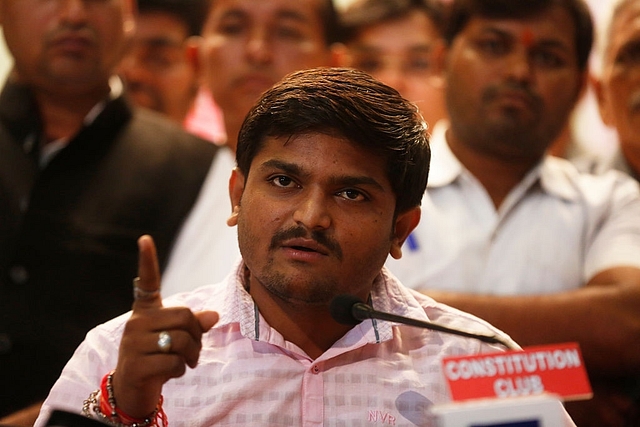 Hardik Patel, convener of Patidar Anamat Andolan Samiti, during a press conference. (Ravi Choudhary/Hindustan Times via Getty Images)