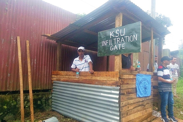 A Khasi Students Union checkpost in Meghalaya. (Swarajya picture)