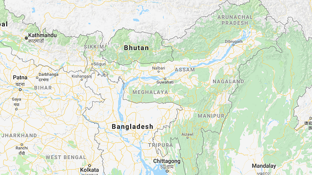 North-East India and Chittagong port in Bangladesh. (via Google Maps)