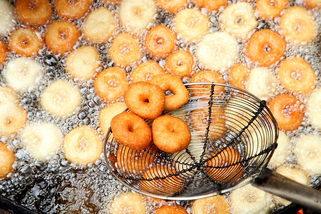 Deep fried snacks  at a food stall.