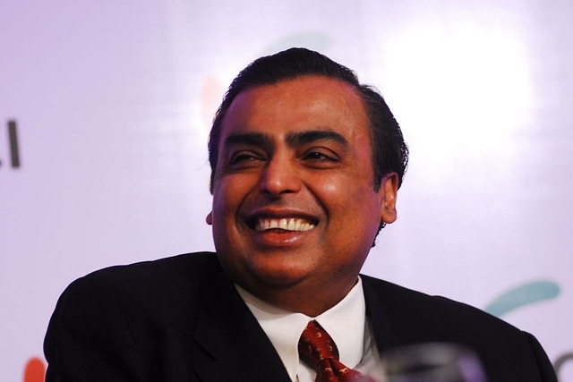 Mukesh Ambani at a meeting in Mumbai. (Pradeep Gaur/Mint via Getty Images)&nbsp;