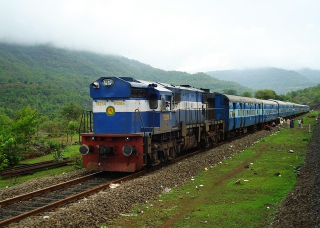 The Mumbai-Thiruvananthapuram Netravati Express is the most prominent train on the Konkan Railway (Apoorva Karlekar/Wikimedia Commons)