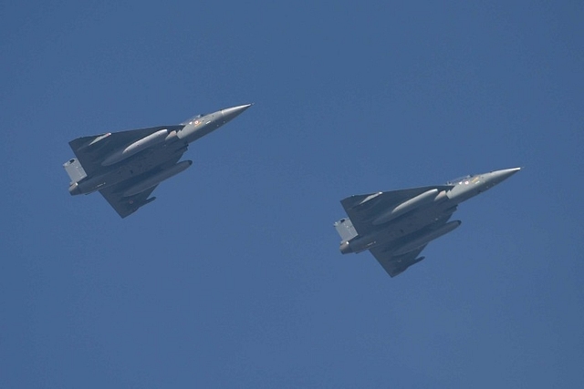 LCA Tejas at the Republic Day Parade in 2017 (Vipin Kumar/Hindustan Times via Getty Images)