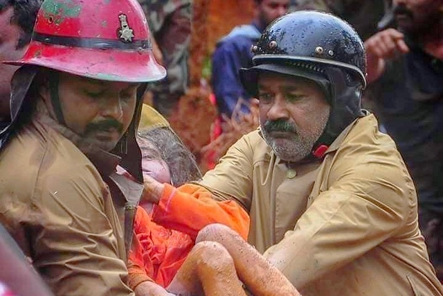 Rescue teams at work in flooded areas. (pic via Twitter)