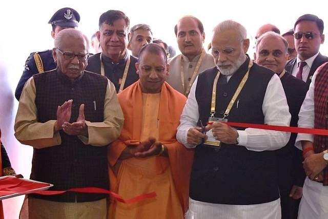 PM Modi inaugurates the UP investors summit. (via Twitter)