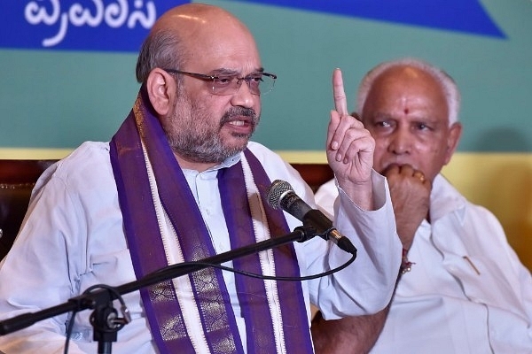 BJP National President Amit Shah and BJP Karnataka State President BS Yeddyurappa (Arijit Sen/Hindustan Times via Getty Images)