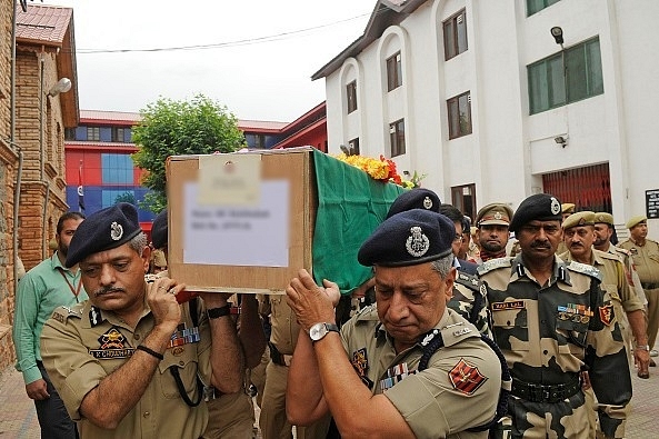 Wreath Laying Ceremony For Slain Policeman In Srinagar (Waseem Andrabi/Hindustan Times via Getty Images)