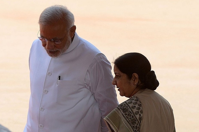 Prime Minister Narendra Modi and External Affairs Minister Sushma Swaraj (PRAKASH SINGH/AFP/Getty Images)