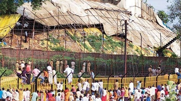 Makeshift temple at Ram Janmabhoomi in Ayodhya.