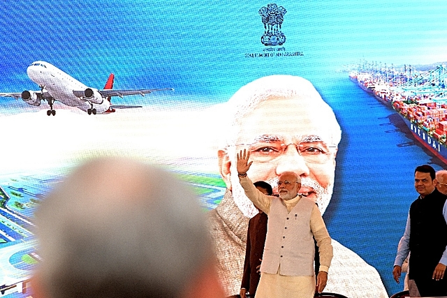 Prime Minister Narendra Modi Lays Foundation Stone For Navi Mumbai Airport(Photo by Bachchan Kumar/Hindustan Times via Getty Images)