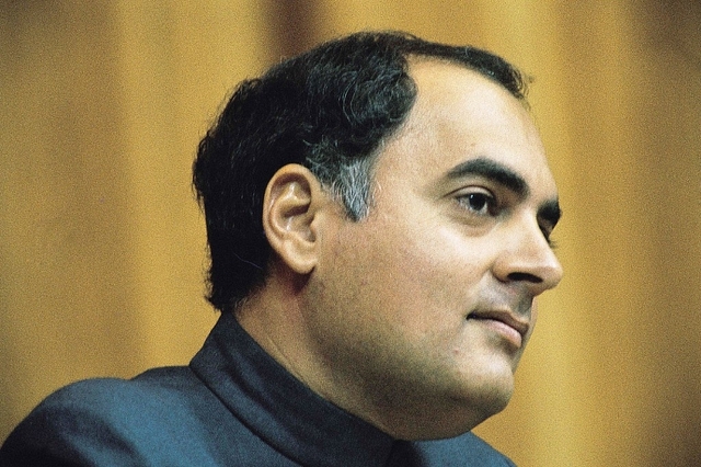 Former PM Rajiv Gandhi. (Pramod Pushkarna/The India Today Group/Getty Images)