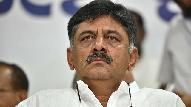 Congress leader DK Shivkumar looks on during the death anniversary program of Rajiv Gandhi at Karnataka Pradesh Congress Committee on 21 May 2018 in Bengaluru, India. (Arijit Sen/Hindustan Times via Getty Images)