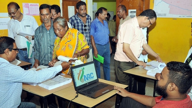 Representative image of an NRC Sewa Kendra at Hatigaon in Guwahati. (Rajib Jyoti Sarma/Hindustan Times via GettyImages)