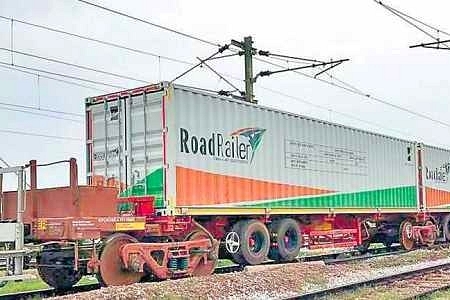 The RoadRailer launched by Indian Railways. (pic via Twitter)