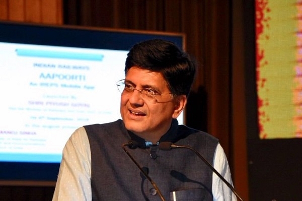 Rail Minister Piyush Goyal while launching Apoorti App (@RailMinIndia/Twitter)