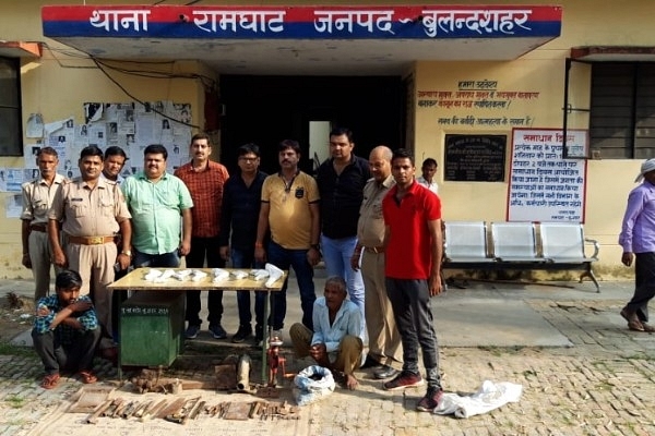 A scene at Bulandshahar police station in UP (Pic: @Uppolice/Twitter)