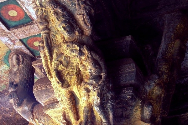 Shiva-Parvati at Badami Chalukya cave temple.