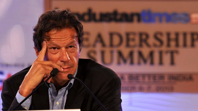 Imran Khan during an interaction session in New Delhi, India. (Gurpreet Singh/Hindustan Times via Getty Images)