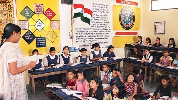 Students at a classroom in a government-run school.