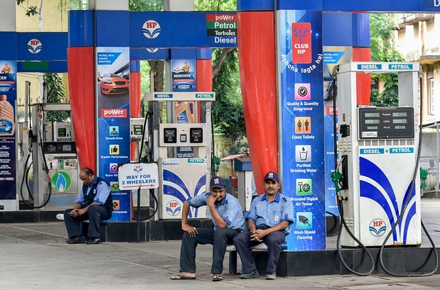 A petrol pump in Mumbai, India. (Kunal Patil/Hindustan Times via Getty Images)