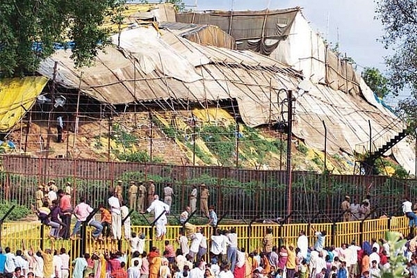 The makeshift temple at Ram Janmabhoomi in Ayodhya.