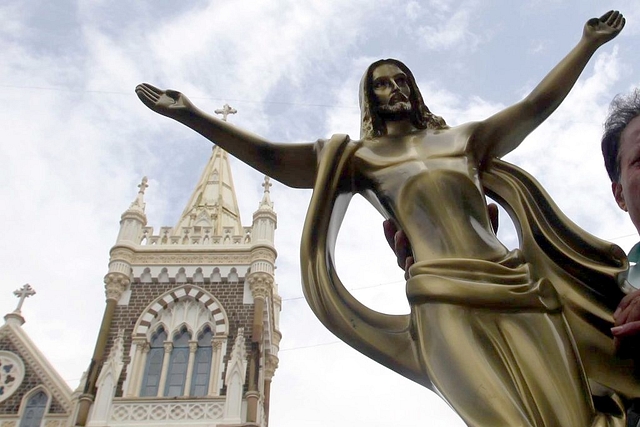 An idol of Jesus being carried in India. (representative image) (Vijayanand Gupta/Hindustan Times via Getty Images)