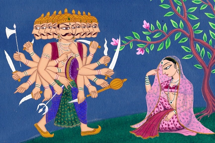 Ravana with Seetha (Image: Nina Paley)