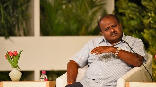 CM Kumaraswamy was speaking at a book launch organised by Mysuru Zilla Kannada Sahitya Parishat when he said that he has not spoken to the media in the past month due to “irresponsible reporting”.(Photo by Burhaan Kinu/Hindustan Times via Getty Images)