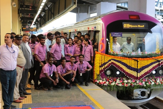 The six-car trains in Namma Metro. (pic via Twitter)