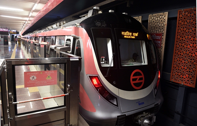 The Delhi Metro’s Pink Line. (Mohd Zakir/Hindustan Times via Getty Images)