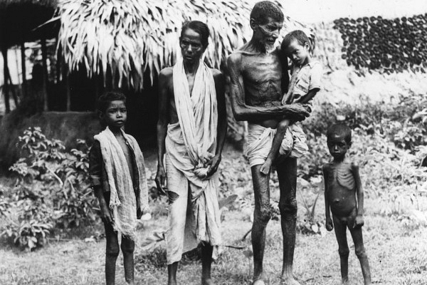 A family of semi-starved Indians who have arrived in Calcutta in search of food in 1943. (Keystone/Getty Images)