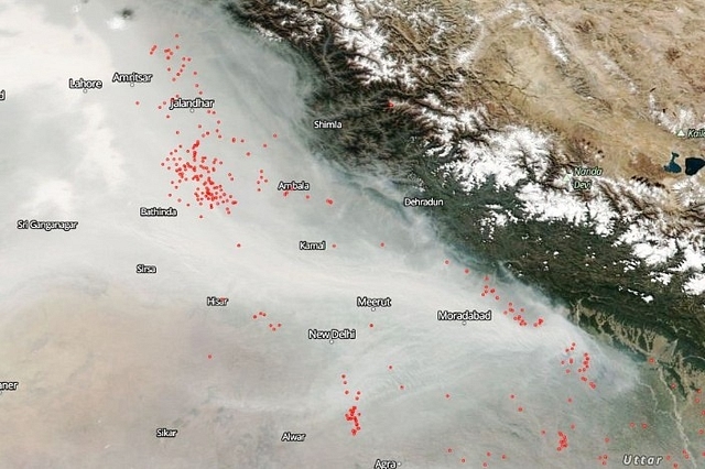 Fires around Delhi (NASA Earth Observing System Data and Information System (EOSDIS)