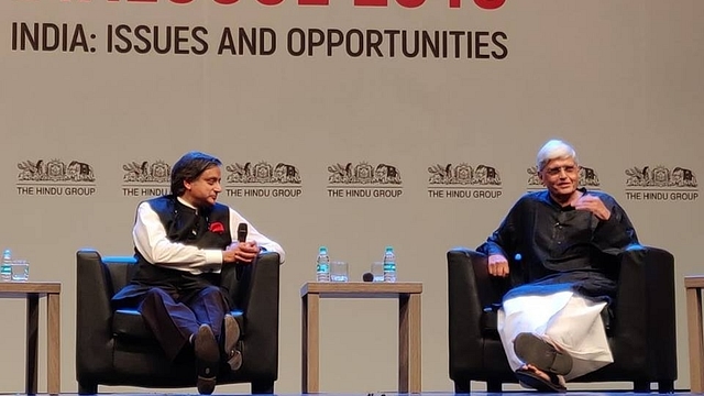 Shashi Tharoor in a conversation with Gopalkrishna Gandhi (The Hindu Lit For Life/Facebook)