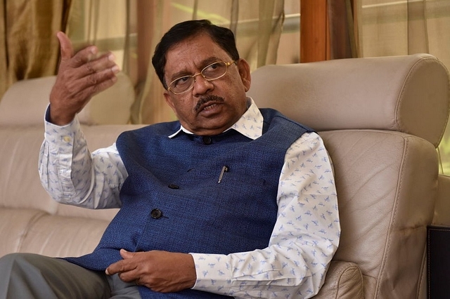 Dr G Parameshwara during an interview at his residence on January 8, 2018 in Bengaluru. (Photo by Arijit Sen/Hindustan Times via Getty Images)