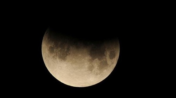 Representative image. (Partial eclipse of the moon) (@airnewsalerts/Twitter)