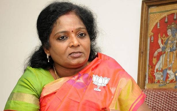 Tamil Nadu state BJP President Tamilisai Soundararajan. (pic via Twitter)