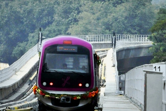 Bengaluru’s Namma Metro. (Jagdeesh MV/Hindustan Times via Getty Images)