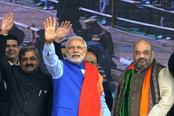  Prime Minister Narendra Modi with BJP president Amit Shah  (Photo by Sonu Mehta/Hindustan Times via Getty Images)