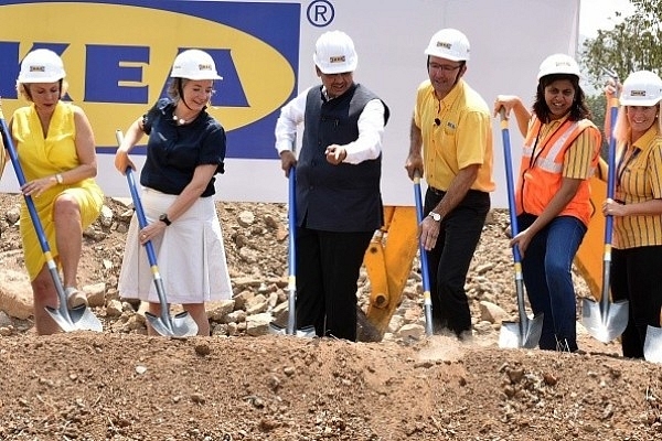 Maharashtra Chief Minister Devendra Fadnavis at the ground breaking ceremony of the Mumbai store in May, 2017. (Picture Credits: Getty Images)