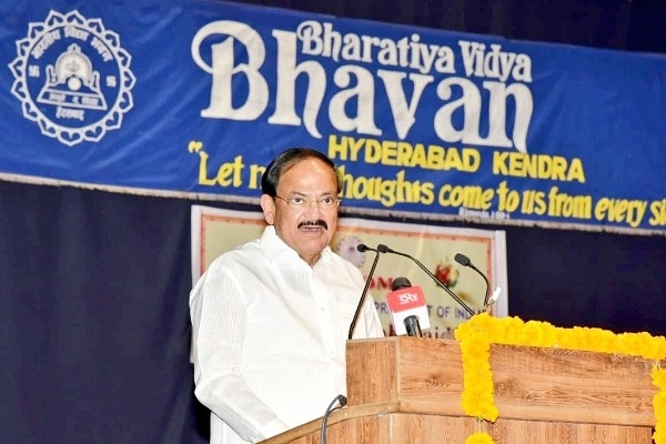 Vice-President Venkaiah Naidu addressing Bharatiya Vidya Bhavan (@VPSecretariat/Twitter)