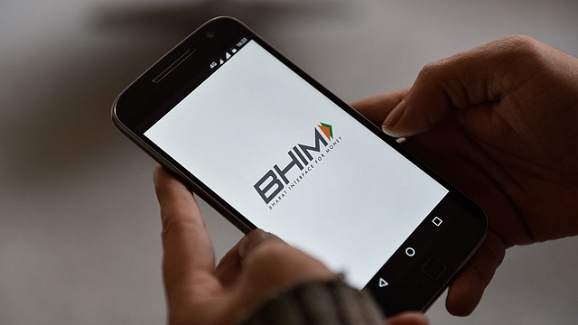 A person using BHIM app on his mobile. (Saumya Khandelwal/Hindustan Times via Getty Images)