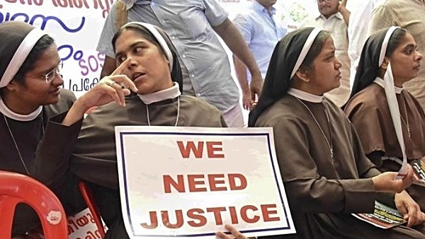 Nuns seen protesting against Jalandhar Bishop Franco Mulakkal (Pic: Twitter)