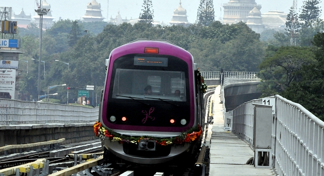 Bangalore metro also known as Namma Metro or ‘Our Metro’ (Jagdeesh MV/Hindustan Times via Getty Images)