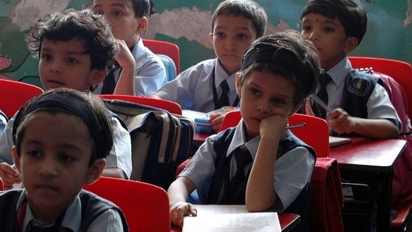 Students at a private school. (Prasad Gori/Hindustan Times via Getty Images)