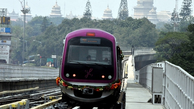  The newly inaugurate Namma Metro  kicked off from Mahatma Gandhi road to Byappanahalli in Bangalore on October 20, 2011 in Bangalore. (Photo by Jagdeesh MV/Hindustan Times via Getty Images)